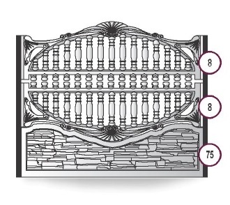 Одностороннее ограждение для забора 2000х600х45 мм
 фото 1